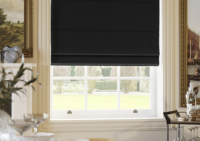 Shima Faux Silk, Ebony - Roman Blind - Image 5